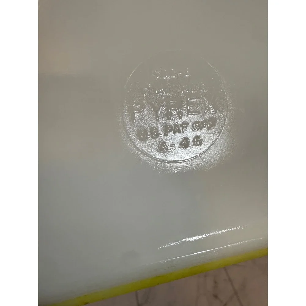 Vintage Pyrex 503 Yellow Refrigerator Dish Rectangular Opal Glass Baker 1.5 Qt